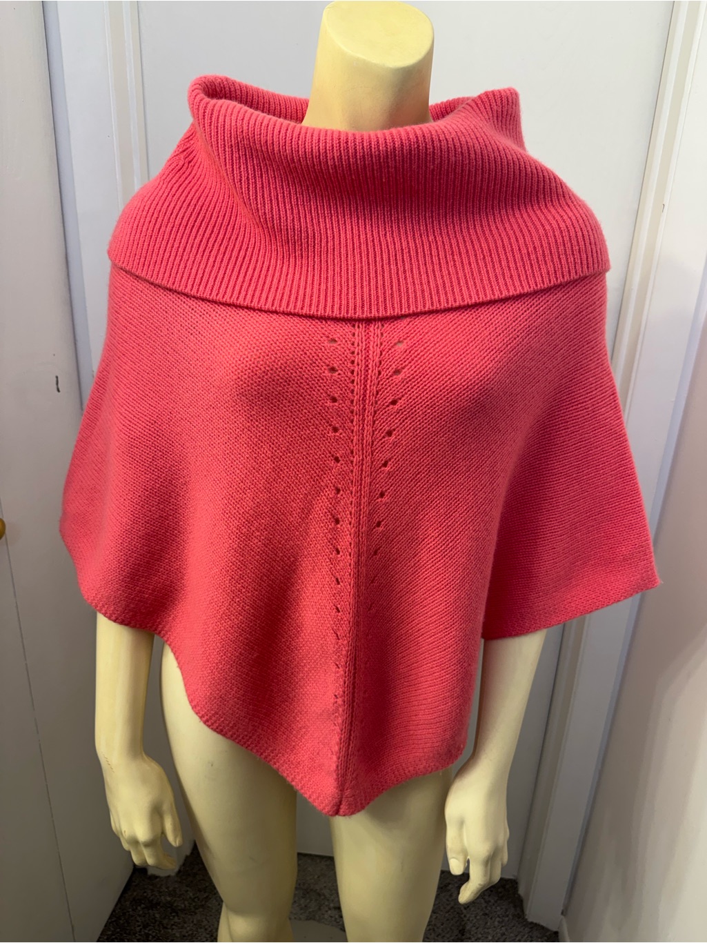 Bcbgmaxazria Coral Pink- 100% Cashmere Poncho.